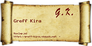 Greff Kira névjegykártya